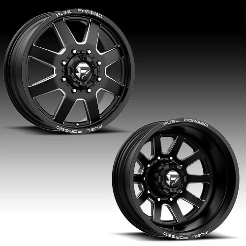 Fuel FF09D 8-Lug Matte Black Milled Forged Dually Custom Truck Wheels 1